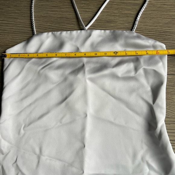 THE ATTICO Fujiko Satin Minidress in Silver sz US 8 IT 44 890$ - Picture 15 of 16